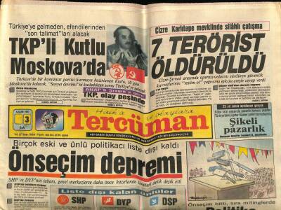 Tercüman Gazetesi 3 Kasım 1987 - Önseçim Depremi GZ65444 - 1