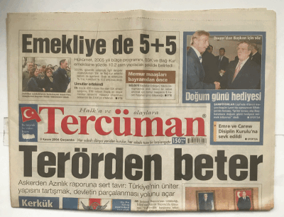 Tercüman Gazetesi 3 Kasım 2004 - Erdoğanla Tartışan Vekil , Grubu Terk Etti GZ5826 - 1
