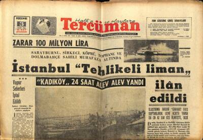 Tercüman Gazetesi 3 Mart 1966 - İstanbul Tehlikeli Liman İlan Edildi GZ54769 - 1