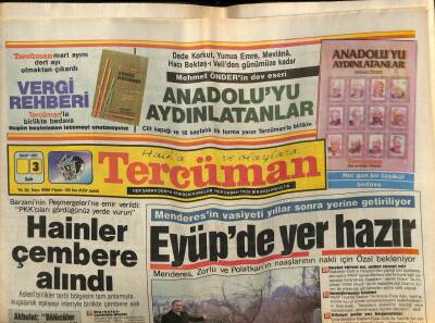 Tercüman Gazetesi 3 Mart 1987 - Menderesin Vasiyeti Yıllar Sonra Yerine Getiriliyor GZ54336 - 1