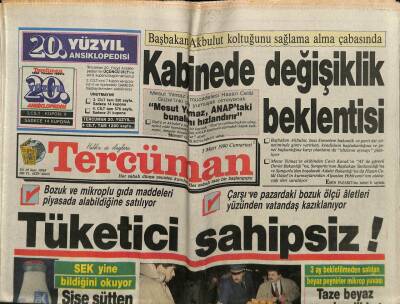 Tercüman Gazetesi 3 Mart 1990 - Başbakan Akbulut Koltuğunu Sağlama Alma Çabasında GZ65210 - 1