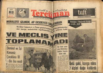 Tercüman Gazetesi 3 Mayıs 1966 - Muhalefet Gelmedi , AP Ekseriyeti Sağlayamadı GZ68666 - 2