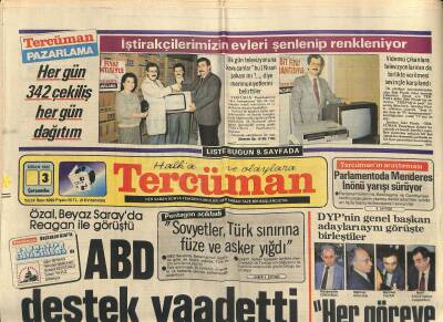Tercüman Gazetesi 3 Nisan 1985 - Ünlü İtalyan Yargıç Palermoya Suikast - Özal , Beyaz Sarayda Reagan İle Görüştü GZ122141 - 1