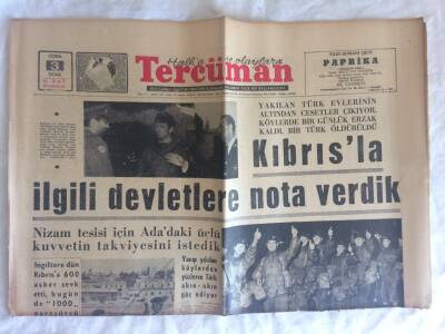 Tercüman Gazetesi 3 Ocak 1963 - Kıbrısla İlgili Devletlere Nota Verdik GZ73654 - 1