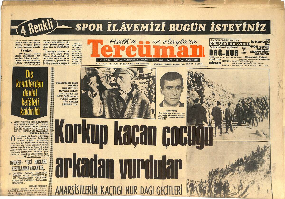 Tercüman Gazetesi 3 Ocak 1973 - Milli Takım İlk İdmanı Dün Yaptı! - Göztepe İdarecilerinin Yarısı İstifa Etti! GZ144707 - 1