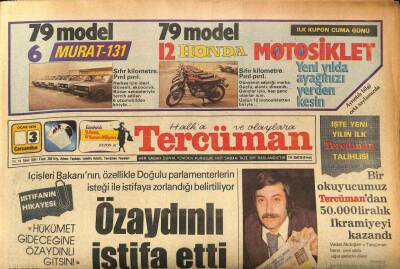 Tercüman Gazetesi 3 Ocak 1979 - İstanbulda Silahlı 2 Kişi Bir Mutemedi Soyarak 765 Bin Lira Aldı GZ85919 - 1