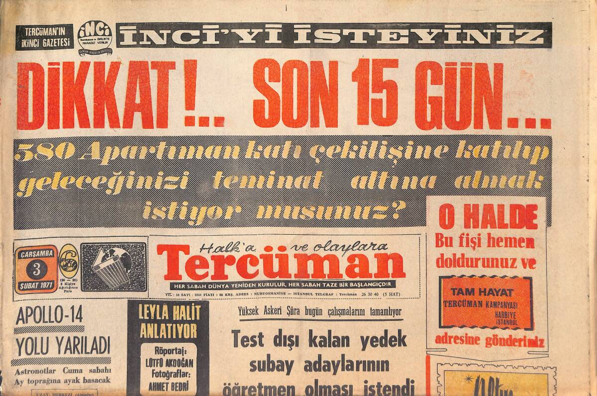 Tercüman Gazetesi 3 Şubat 1971 - Sasu, Nihayet Taraftarları Da İsyan Ettirdi! - Vehbi Emre'nin İlk Basın Toplantısı: Avrupa Şampiyonası Yapılamıyor! GZ146057 - 1