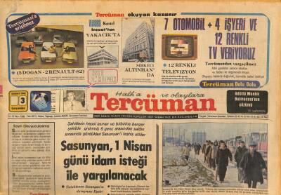 Tercüman Gazetesi 3 Şubat 1982 - Nükhet Durudan Şarkı Ve Defile Var - Bushun Arabasına Ateş Açıldı GZ127596 - 1