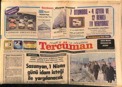 Tercüman Gazetesi 3 Şubat 1982 - Nükhet Durudan Şarkı Ve Defile Var GZ67222 - 2