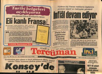 Tercüman Gazetesi 3 Şubat 1984 - Yüzlerce Kişi Fransız Mahkeme Başkanına Protesto Telgraf Ve Mektupları Gönderdi GZ70132 - 2