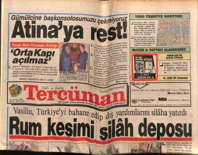 Tercüman Gazetesi 3 Şubat 1990 - Vasiliu , Türkiyeyi Bahane Edip Dış Yardımlarını Silaha Yatırdı GZ65199 - 2