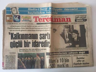 Tercüman Gazetesi 3 Temmuz 1983 - Özal Birinci Adam Olup Olmayacağımıza Millet Karar Verir GZ10664 - 2