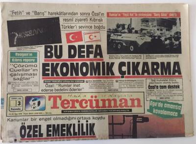 Tercüman Gazetesi 3 Temmuz 1986 - Fetih Ve Barış Harekatlarından Sonra Özalın Resmi Ziyareti Kıbrıslı Türkleri Sevince Boğdu GZ25114 - 1