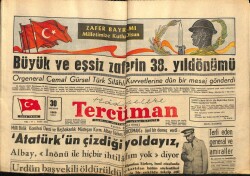 Tercüman Gazetesi 30 Ağustos 1960 - Büyük Ve Eşsiz Zaferin 38. Yıldönümü GZ67378 - 1