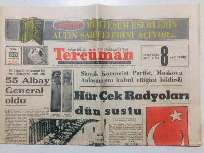 Tercüman Gazetesi 30 Ağustos 1968 - Slovak Komünist Partisi Moskova Anlaşmasını Kabul Etti GZ53420 - 1