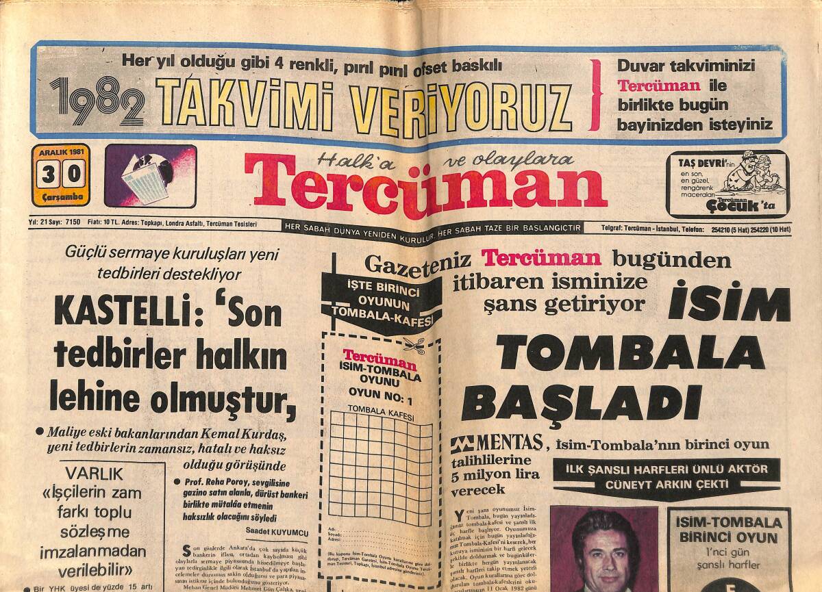 Tercüman Gazetesi 30 Aralık 1981 - MHP Davasında Uydurma İtirafta Bulunan Şahsın 15 Yıl Hapsi İsteniyor - Birch'e 3 Ay Ceza Verildi GZ147698 - 1