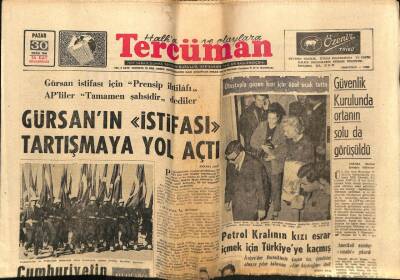 Tercüman Gazetesi 30 Ekim 1966 -Gürsanın İstifası Tartışmaya Yol Açtı GZ54352 - 1