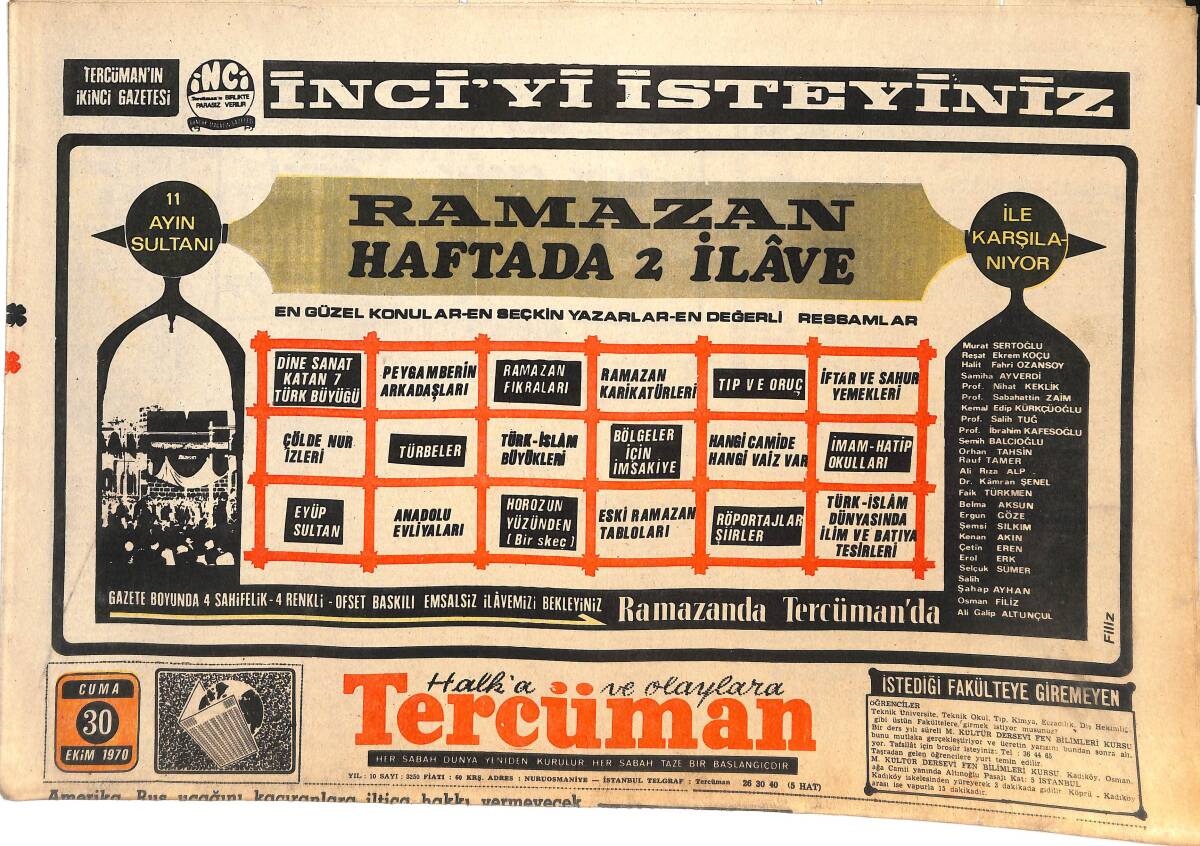 Tercüman Gazetesi 30 Ekim 1970 - Albay Denli İle Görüşme İzni Çıktı! - Stalingrad'ı Hint Okyanusundan Ateş Altına Alabiliriz! GZ144973 - 1