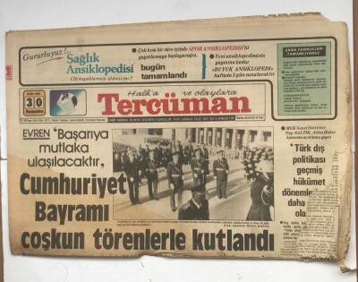 Tercüman Gazetesi 30 Ekim 1980 - Evren Başarıya Mutlaka Ulaşılacaktır GZ8253 - 1