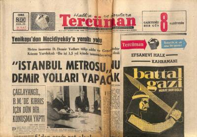 Tercüman Gazetesi 30 Eylül 1966 - Yenikapıdan Mecidiyeköye Yeraltı Yolu GZ54025 - 1