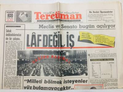 Tercüman Gazetesi 30 Eylül 1968 - Meclis Ve Senato Açılıyor, Laf Değil İş GZ53568 - 1
