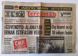 Tercüman Gazetesi 30 Kasım 1974 - Güvenoyu Alamayan Irmak İstifasını Verdi GZ11149 - 2