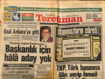 Tercüman Gazetesi 30 Kasım 1983 - TKP Türk Basınına İlan Verip İsmail Bileni Övdü GZ64563 - 2
