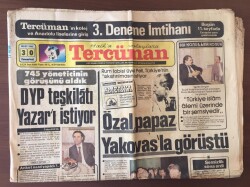 Tercüman Gazetesi 30 Mart 1985 - Özal Papaz Yakovasla Görüştü GZ10339 - 2