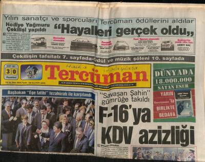 Tercüman Gazetesi 30 Mart 1987 - Tercüman Okurlarının Seçtiği Yılın Sanatçıları Ödüllerini Aldı... Kadir İnanır - Sezen Aksu - Hülya Koçyiğit GZ70361 - 3