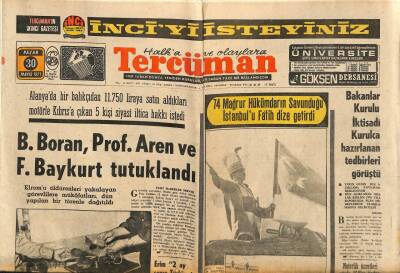 Tercüman Gazetesi 30 Mayıs 1971 - İstanbul2un 518. Fetih Yıldönümü Kutlandı GZ88941 - 1