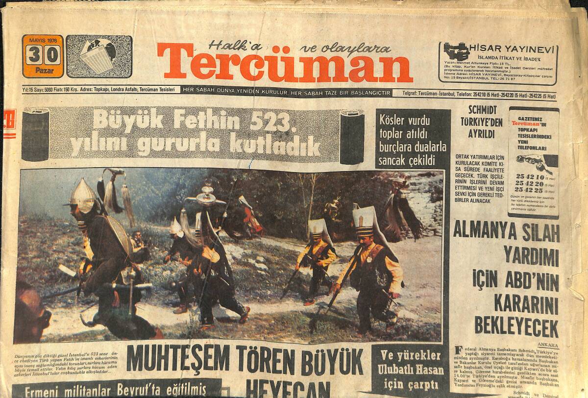 Tercüman Gazetesi 30 Mayıs 1976 - 1976-1976 Türkiye Lig Şampiyonu Trabzonspor GZ147894 - 1