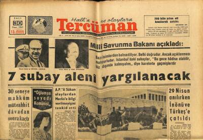 Tercüman Gazetesi 30 Nisan 1963 - 7 Subay Aleni Yargılanacak GZ65410 - 1
