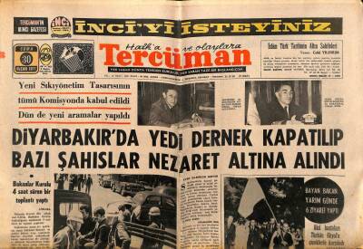 Tercüman Gazetesi 30 Nisan 1971 - Diyarbakırda Yedi Dernek Kapatılıp Bazı Şahıslar Nezaret Altına Alındı GZ88938 - 1