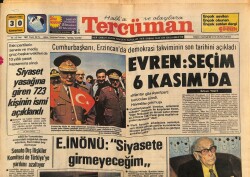 Tercüman Gazetesi 30 Nisan 1983 - Siyaset Yasağına Giren 723 Kişinin İsmi Açıklandı GZ69973 - 2