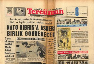 Tercüman Gazetesi 30 Ocak 1964 - NATO Kıbrısa Askeri Birlik Gönderecek GZ77506 - 1
