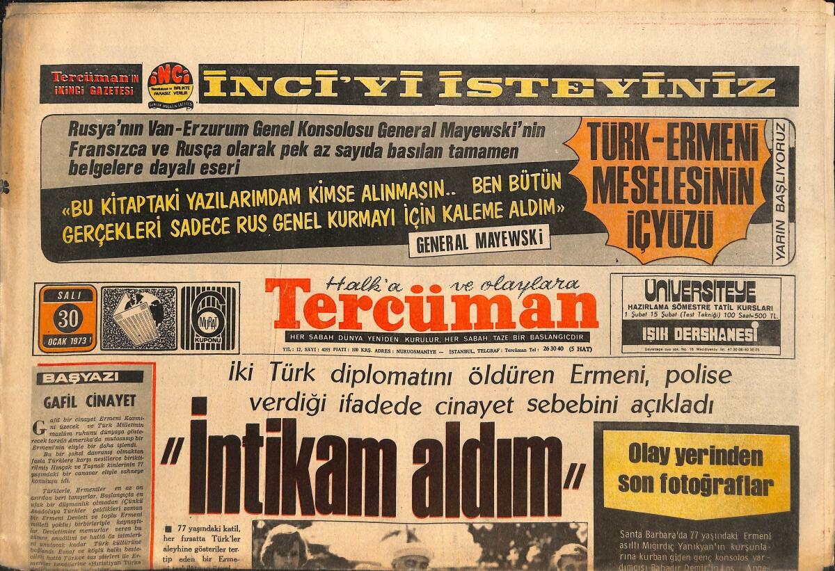 Tercüman Gazetesi 30 Ocak 1973 - Çok İş Çıkaran Hakim Çabuk Terfi Edecek - Muharrem Atik İstifa Edecek GZ145788 - 1