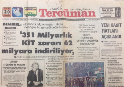 Tercüman Gazetesi 30 Ocak 1980 - DemirelEkonomi Felç Olmuştur Hiç Bir Demogoji Bu Gerçeği Değiştirmez - GZ12773 - 1