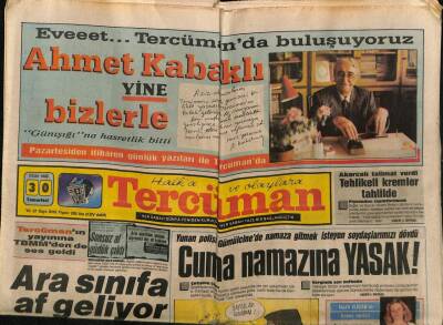 Tercüman Gazetesi 30 Ocak 1988 - Gecenin Misafiri İmren Aykut - Gecenin Sanatçısı Emel Sayın GZ67168 - 1