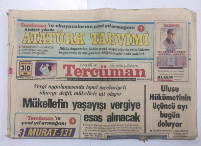 Tercüman Gazetesi 30Aralık 1980 - Mükellefin Yaşayışı Vergiye Esas Alınacak - GZ15191 - 1
