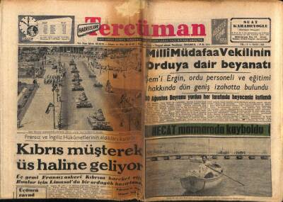 Tercüman Gazetesi 31 Ağustos 1956 - Kıbrıs Müşterek Üs Haline Geliyor GZ54399 - 1
