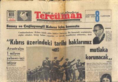 Tercüman Gazetesi 31 Ağustos 1967 - Mazhar Osmanın Asistanı Gebeliği Önleyici Haplar Kanser Yapar diyor GZ118993 - 1