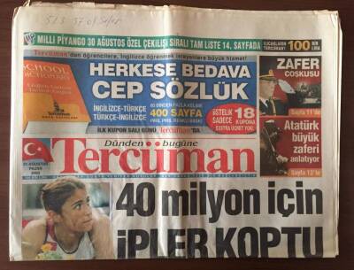 Tercüman Gazetesi 31 Ağustos 2003 - Atatürk Büyük Zaferi Anlatıyor GZ10478 - 1
