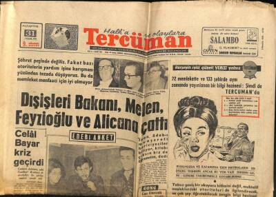 Tercüman Gazetesi 31 Aralık 1962 - Dışişleri Bakanı , Melen , Feyzioğlu Ve Alicana Çattı GZ70711 - 1