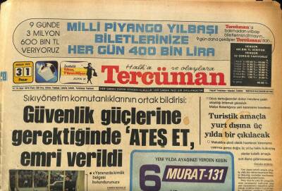 Tercüman Gazetesi 31 Aralık 1978 - Tebriz Başkonsolosluğumuz Göstericiler Tarafından Yakıldı GZ85974 - 1