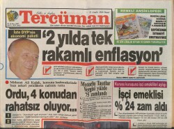 Tercüman Gazetesi 31 Aralık 1989 - Mehmet Ali Kışlalı , Komuta Kademelerinde Bazı Askeri Yetkililerin Nabzını Tuttu GZ157872 - Gökçekoleksiyon