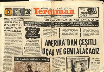 Tercüman Gazetesi 31 Mart 1976 - Halk Bankası 4 Yılda İlk Defa Kâra Geçti - Amerikadan Çeşitli Uçak Ve Gemi Alacağız GZ98536 - 1