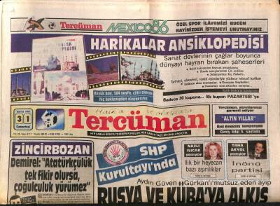 Tercüman Gazetesi 31 Mayıs 1986 - Lübnandaki İç Savaşa ASALAda Karıştı GZ74658 - 1
