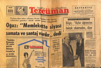 Tercüman Gazetesi 31 Ocak 1965 - Papa Türk Dostluğu İçin İnebahtı Savaşında Türklerden Alınan Bayrağı İlan Etti. - Winston Churchill öldü. GZ123631 - 1