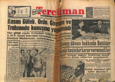 Tercüman Gazetesi 31 Temmuz 1956 - Süveyş Davası Hakkında Batılılar Karar Veremediler GZ53979 - 1
