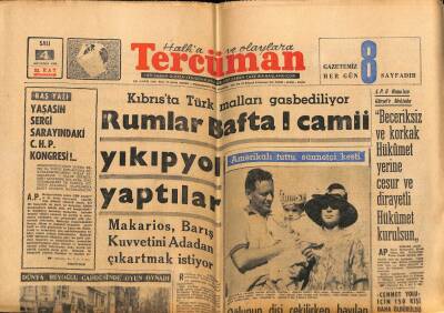 Tercüman Gazetesi 4 Ağustos 1964 - Rumlar Bafta I Camii Yıkıp Yol Yaptılar GZ65809 - 1